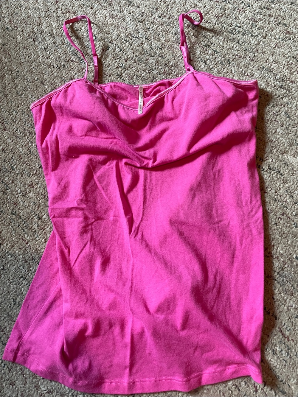 Bright Pink Cowl Neck Spaghetti Strap Camisole